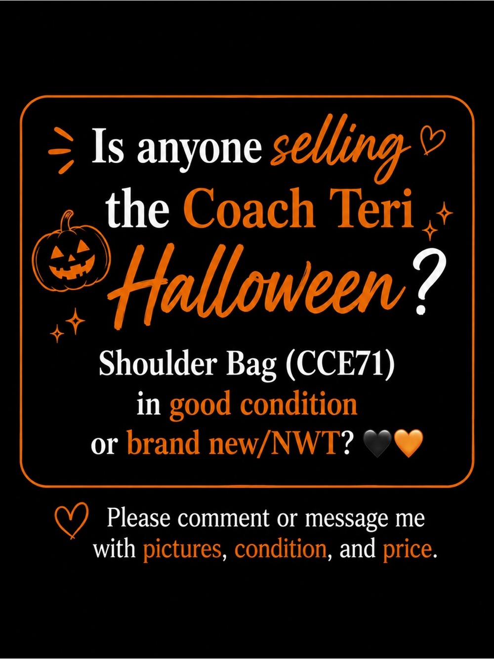 Coach Teri Shoulder Bag - Black & Orange